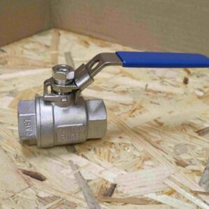 Kohout kulový dvoudílný závitový F/F s ruční pákou 7151 1/2" PN63 CF8M PTFE F316 L=50