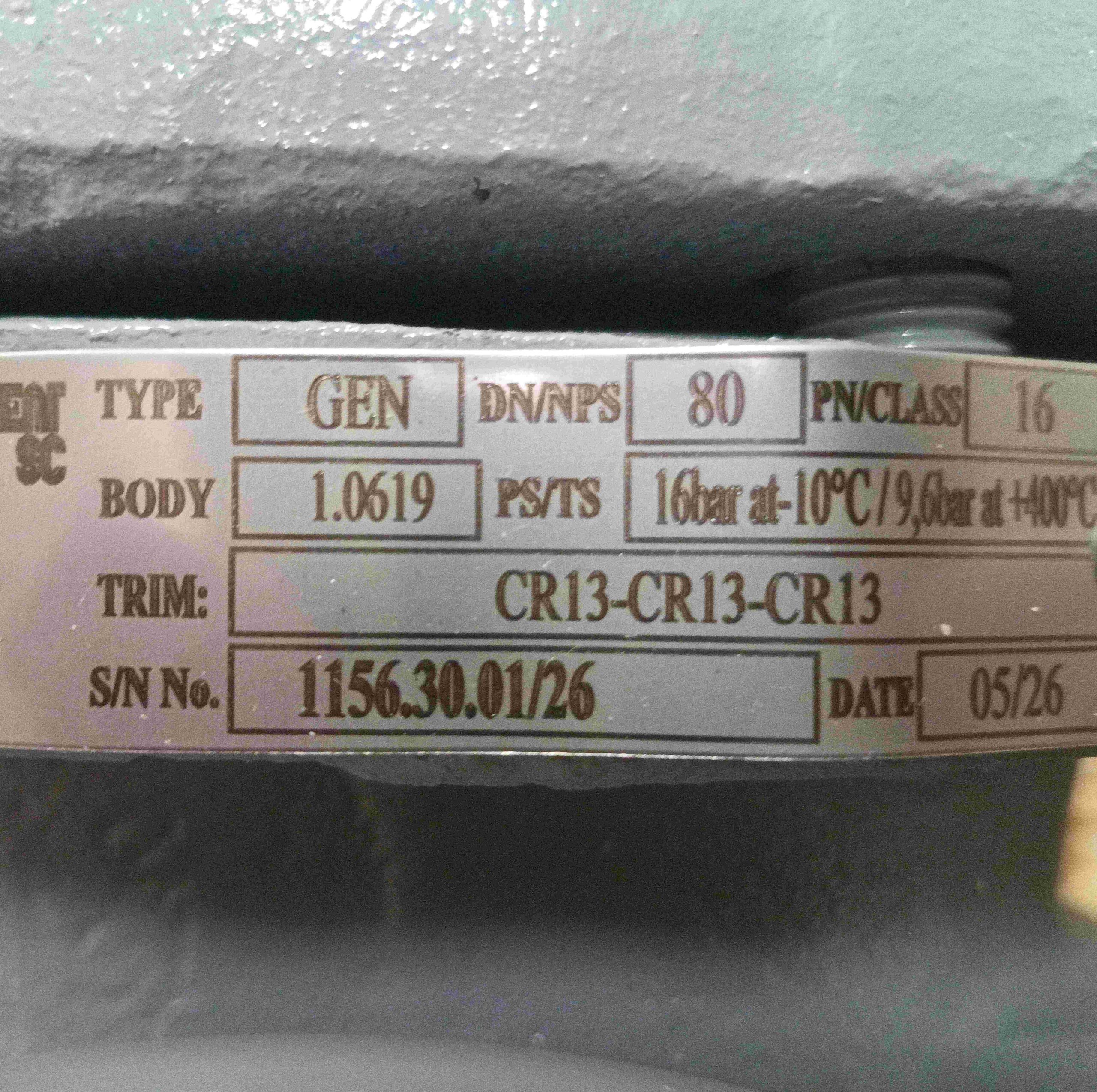 Šoupátko třmenové přírubové s přípravou pro pohon GEN DN80 PN16 GP240GH 13Cr/13Cr EN1984 L=210 - Obrázek 3